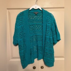 Covington Teal Open-Knit Sweater